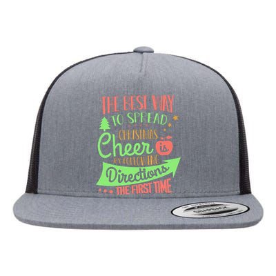 The Best Way To Celebrate The Christmas Teacher Flat Bill Trucker Hat