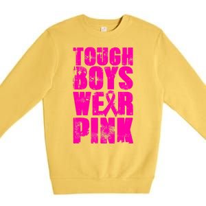 Tough Boyz Wear Pink Support Breast Cancer Awareness Premium Crewneck Sweatshirt