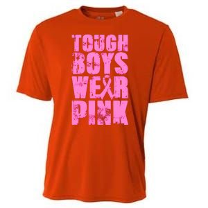 Tough Boyz Wear Pink Support Breast Cancer Awareness Cooling Performance Crew T-Shirt