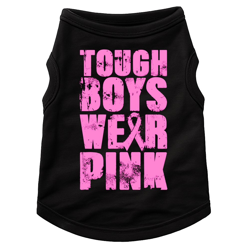 Tough Boyz Wear Pink Support Breast Cancer Awareness Doggie Tank
