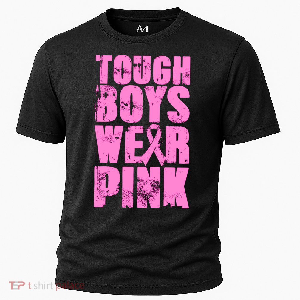 Tough Boyz Wear Pink Support Breast Cancer Awareness Cooling Performance Crew T-Shirt