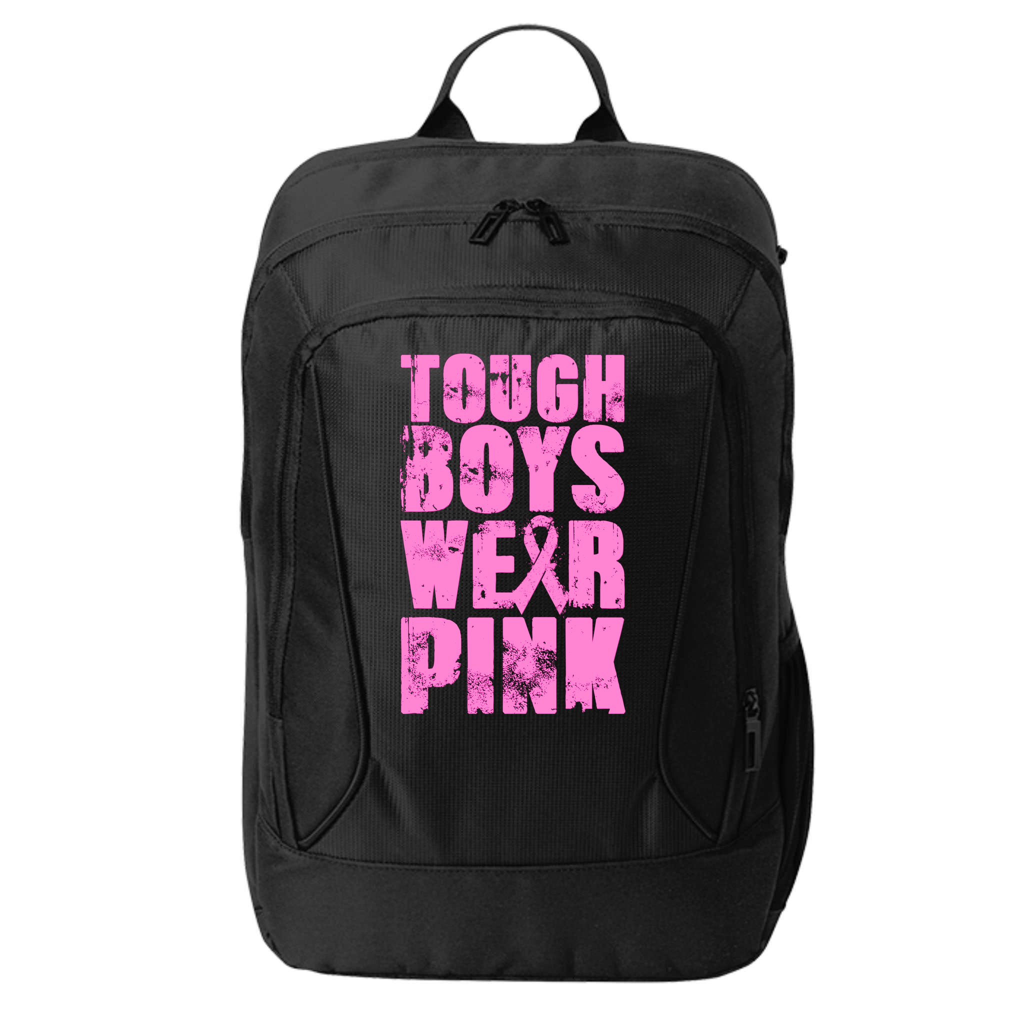 Tough Boyz Wear Pink Support Breast Cancer Awareness City Backpack