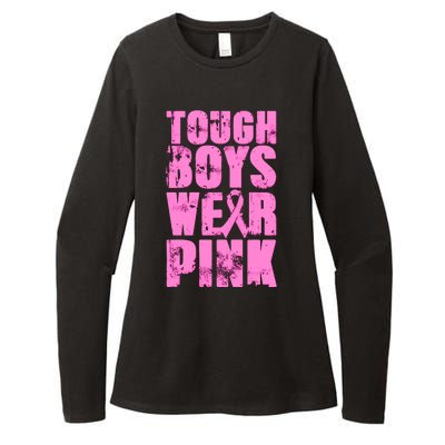 Tough Boyz Wear Pink Support Breast Cancer Awareness Womens CVC Long Sleeve Shirt