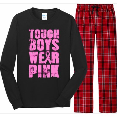 Tough Boyz Wear Pink Support Breast Cancer Awareness Long Sleeve Pajama Set