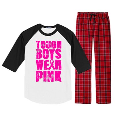 Tough Boyz Wear Pink Support Breast Cancer Awareness Raglan Sleeve Pajama Set