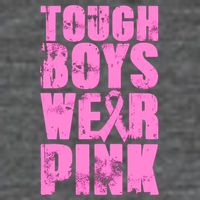 Tough Boyz Wear Pink Support Breast Cancer Awareness Baby Bodysuit
