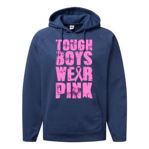 Tough Boyz Wear Pink Support Breast Cancer Awareness Performance Fleece Hoodie