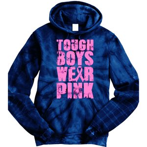 Tough Boyz Wear Pink Support Breast Cancer Awareness Tie Dye Hoodie