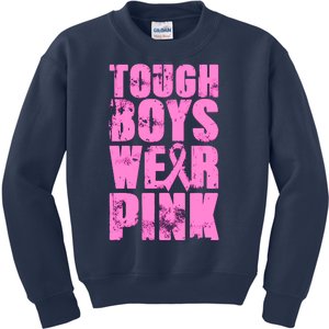 Tough Boyz Wear Pink Support Breast Cancer Awareness Kids Sweatshirt