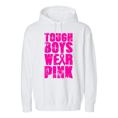 Tough Boyz Wear Pink Support Breast Cancer Awareness Garment-Dyed Fleece Hoodie