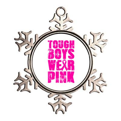 Tough Boyz Wear Pink Support Breast Cancer Awareness Metallic Star Ornament