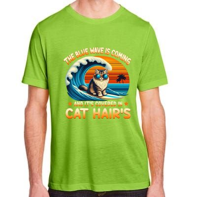 The Blue Wave Is Coming And ItS Covered In Cat Hairs Kamala Cute Gift Adult ChromaSoft Performance T-Shirt