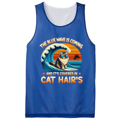 The Blue Wave Is Coming And ItS Covered In Cat Hairs Kamala Cute Gift Mesh Reversible Basketball Jersey Tank