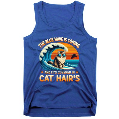 The Blue Wave Is Coming And ItS Covered In Cat Hairs Kamala Cute Gift Tank Top