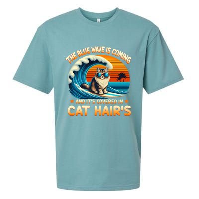 The Blue Wave Is Coming And ItS Covered In Cat Hairs Kamala Cute Gift Sueded Cloud Jersey T-Shirt