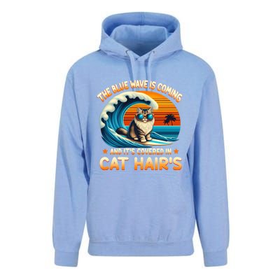 The Blue Wave Is Coming And ItS Covered In Cat Hairs Kamala Cute Gift Unisex Surf Hoodie