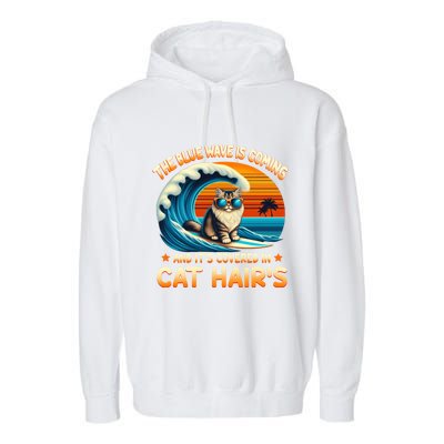 The Blue Wave Is Coming And ItS Covered In Cat Hairs Kamala Cute Gift Garment-Dyed Fleece Hoodie