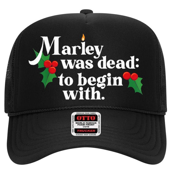 To Begin With Funny Novelty Christmas High Crown Mesh Back Trucker Hat