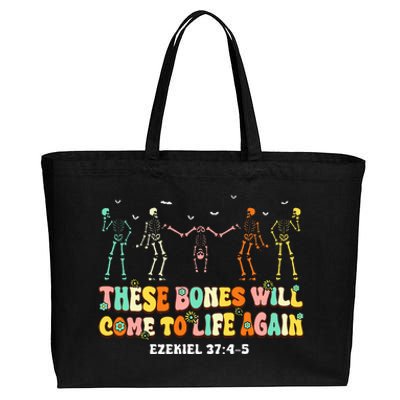 These Bones Will Come To Life Again Ezekiel 3745 Christian Cotton Canvas Jumbo Tote