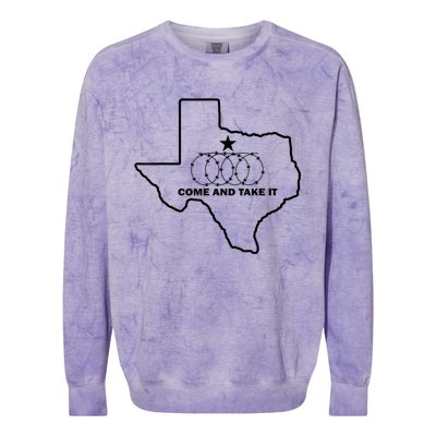 Texas Barbed Wire Come And Take It Colorblast Crewneck Sweatshirt