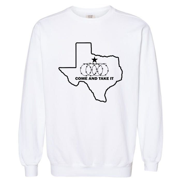 Texas Barbed Wire Come And Take It Garment-Dyed Sweatshirt