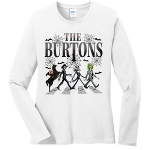 The Burtons Walking Street The Burtons Friends Halloween Jack Skellington Ladies Long Sleeve Shirt