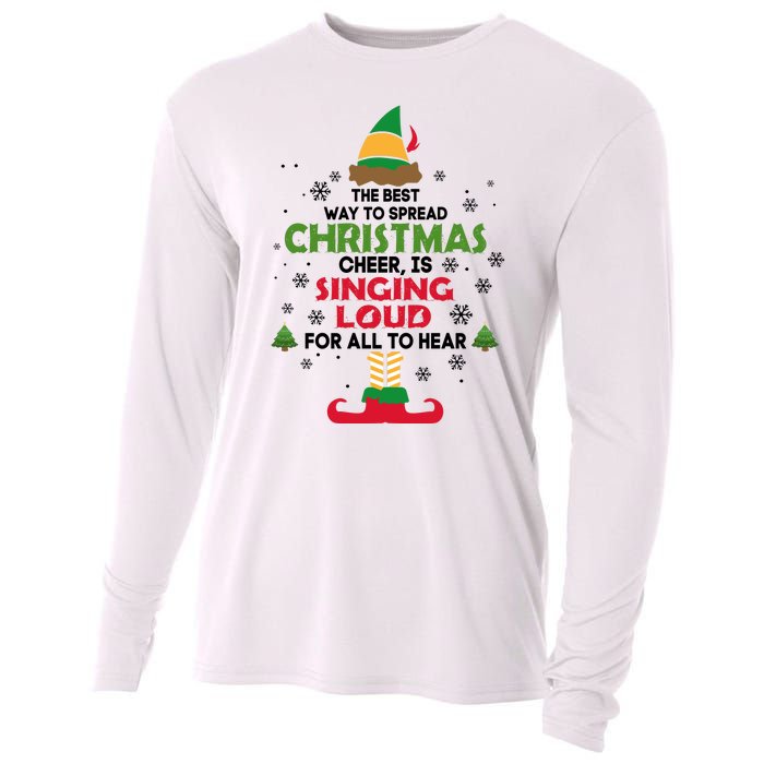 The Best Way To Spread Christmas Cheer Is Singing Loud Elf Cooling Performance Long Sleeve Crew