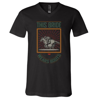 The Bride Wears Boots V-Neck T-Shirt