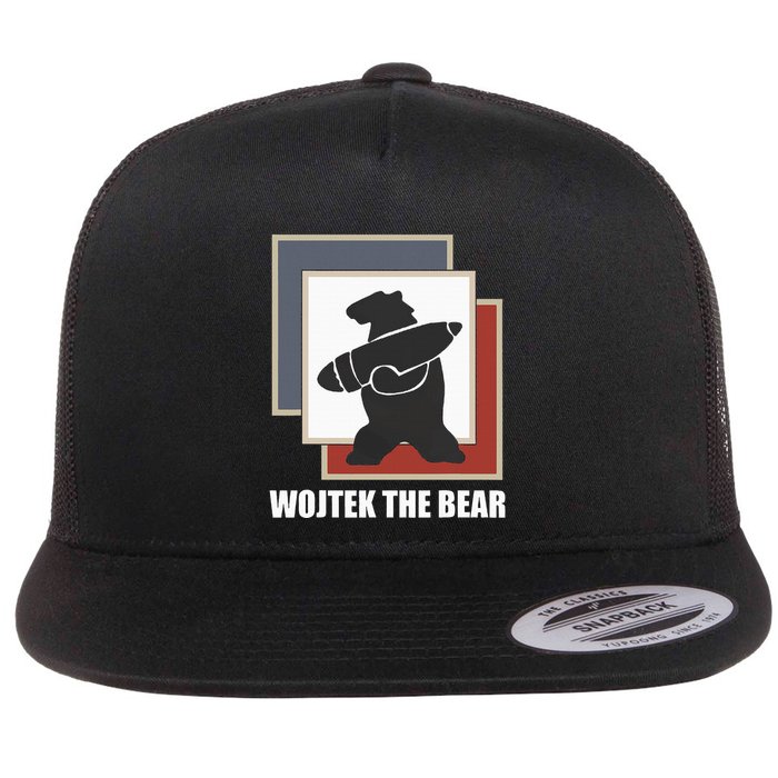The Bear Wojtek Polish Bear Flat Bill Trucker Hat