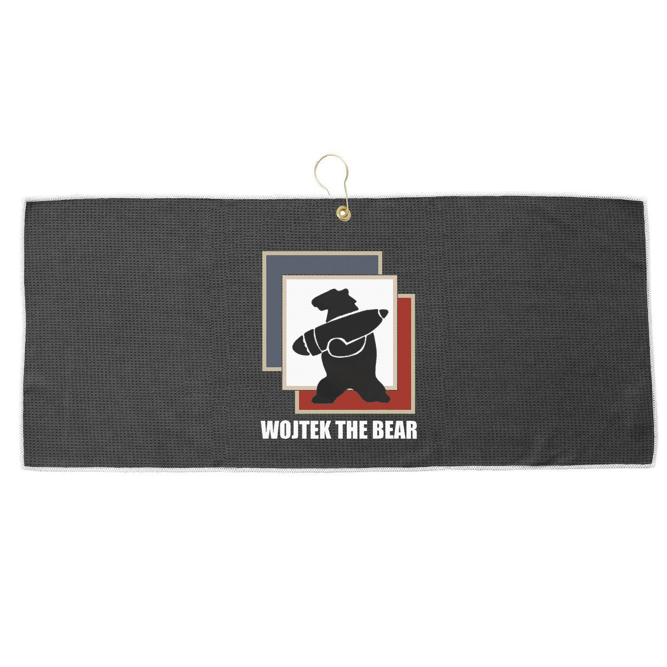 The Bear Wojtek Polish Bear Large Microfiber Waffle Golf Towel