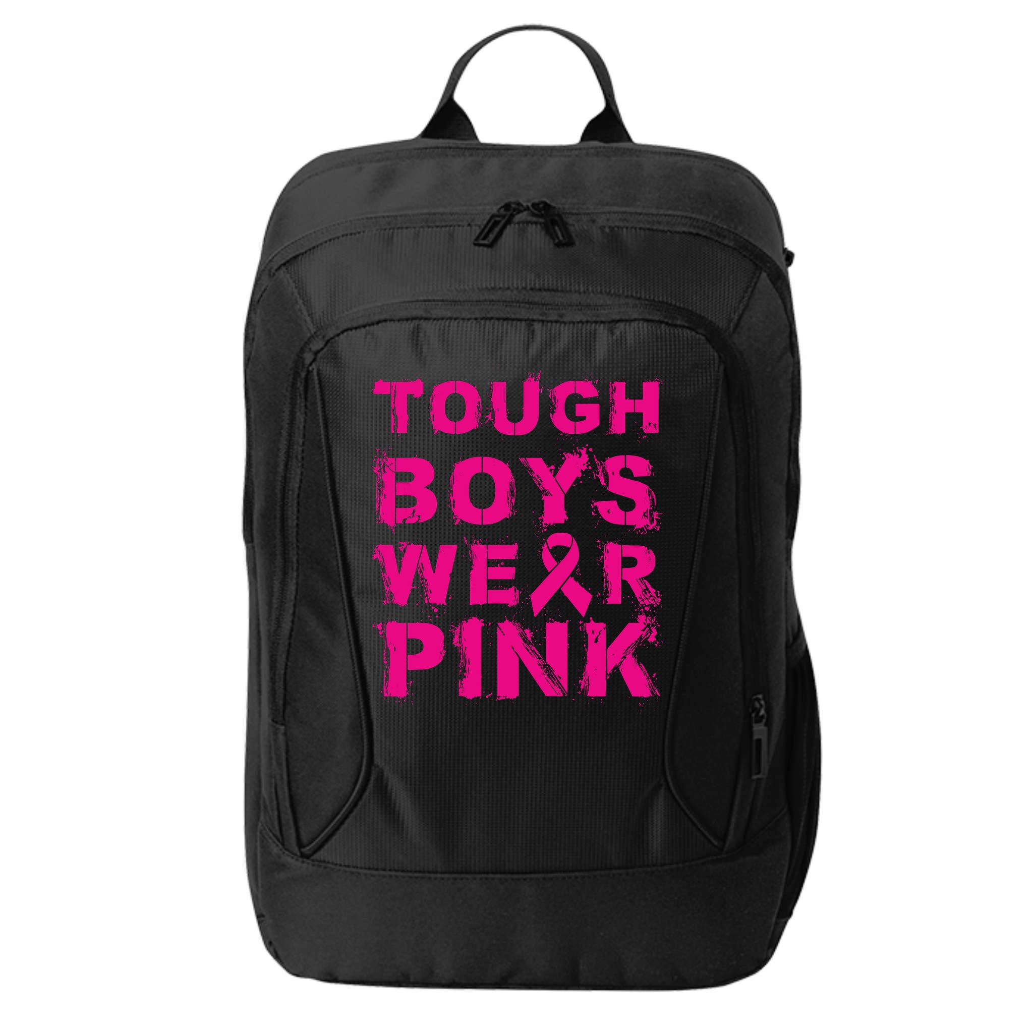 Tough Boy Wear Pink Breast Cancer Awareness Cool Pink Gift City Backpack