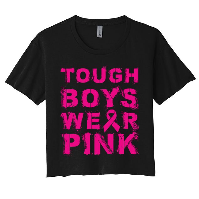 Tough Boy Wear Pink Breast Cancer Awareness Cool Pink Gift Crop Top