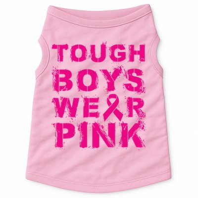 Tough Boy Wear Pink Breast Cancer Awareness Cool Pink Gift Doggie Tank