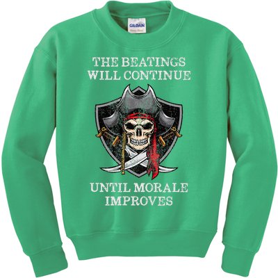 The Beatings Will Continue Until Morale Improves Kids Sweatshirt