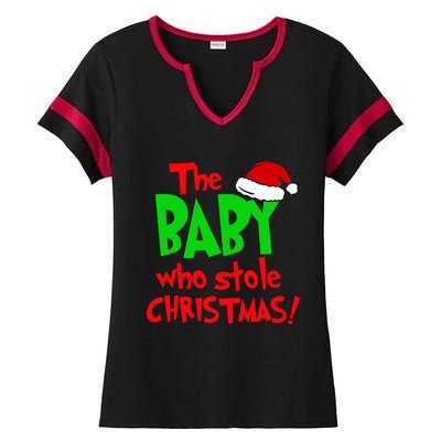 The Baby Who Stole Christmas Ladies Halftime Notch Neck Tee