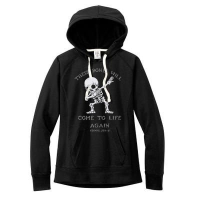 These Bones Will come to Life again Ezekiel 37:4 Bible Verse Women's Fleece Hoodie