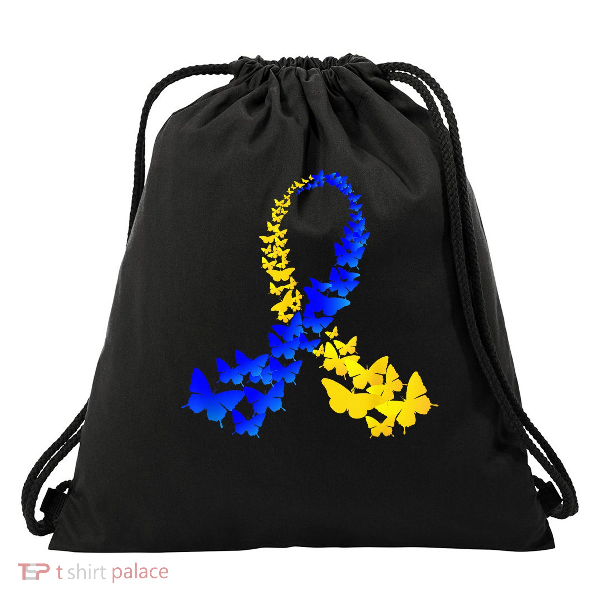T21 Butterfly World Down Syndrome Day Drawstring Bag