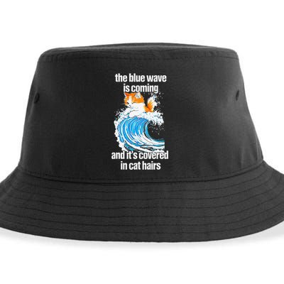 The Blue Wave Is Coming And ItS Covered In Cat Hairs Sustainable Bucket Hat