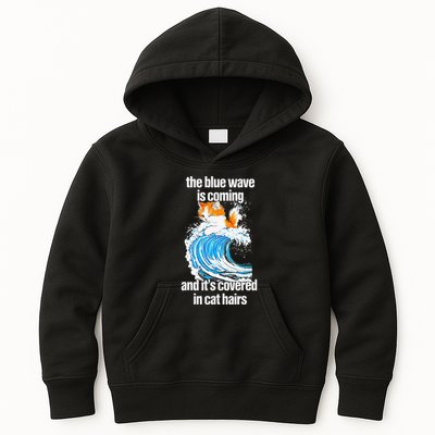 The Blue Wave Is Coming And ItS Covered In Cat Hairs Kids Hoodie