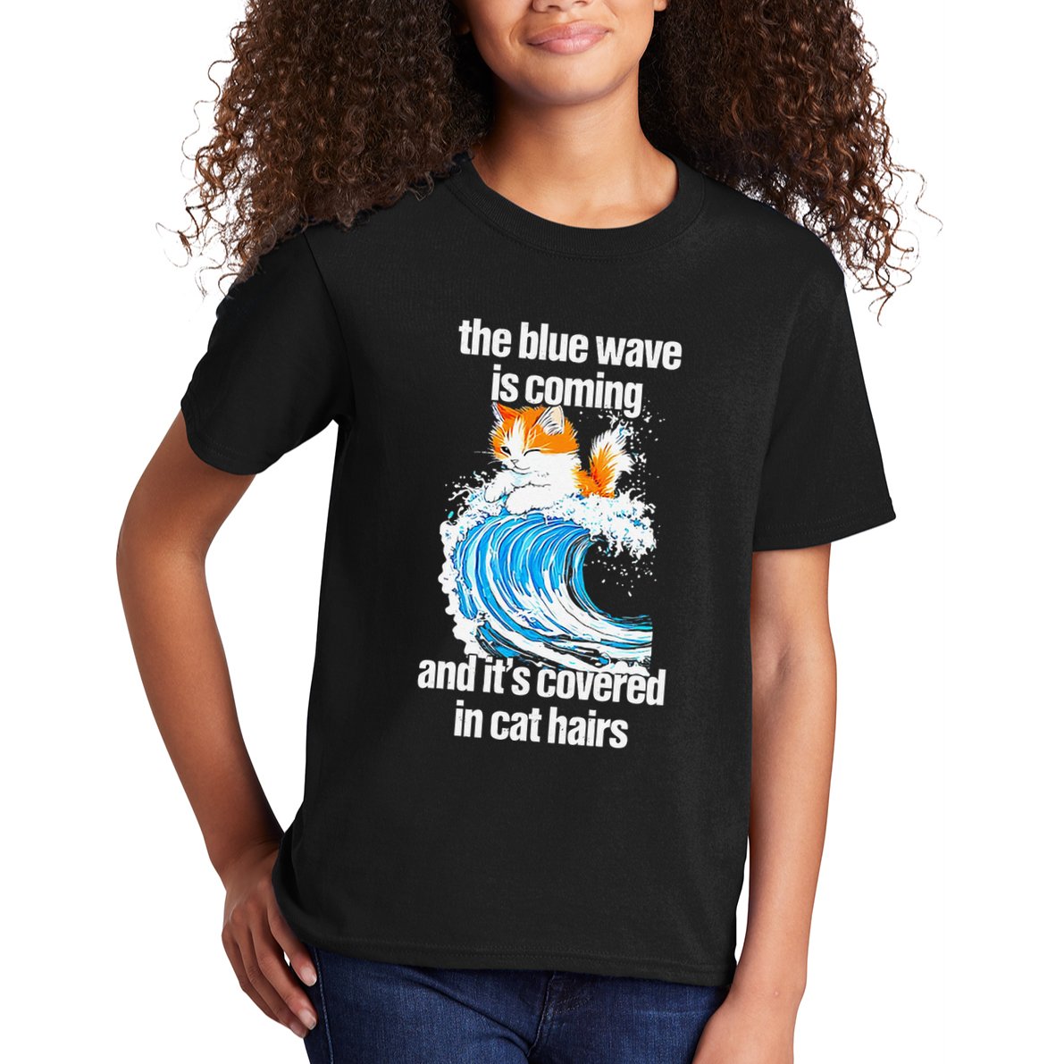 The Blue Wave Is Coming And ItS Covered In Cat Hairs Kids T-Shirt