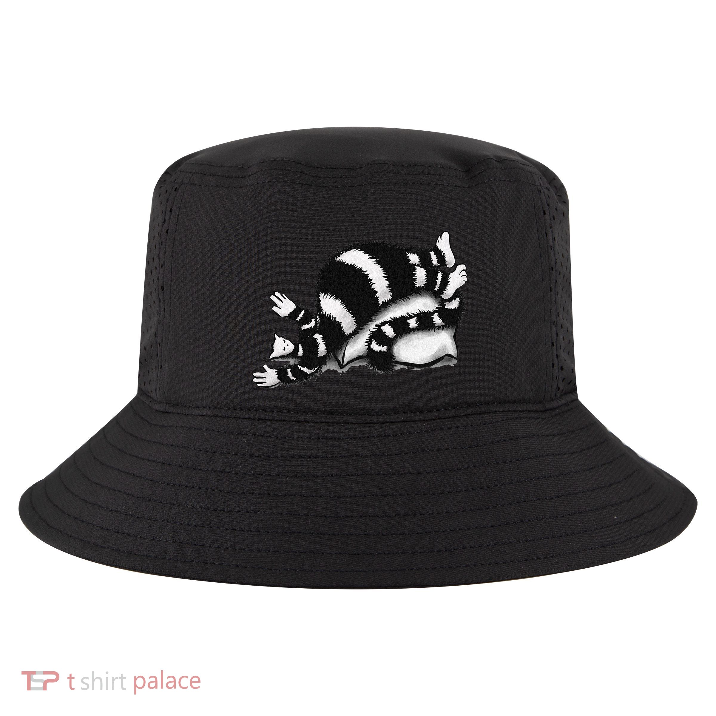 Threadless Boriana Weird Cat Sleeping On Fat Pillow .Png Cool Comfort Performance Bucket Hat