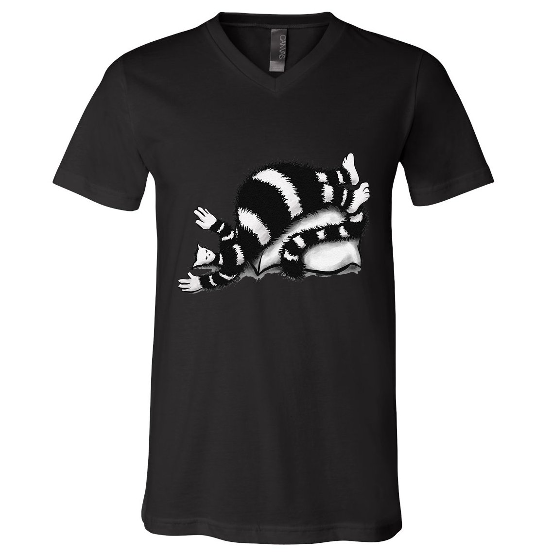 Threadless Boriana Weird Cat Sleeping On Fat Pillow .Png V-Neck T-Shirt
