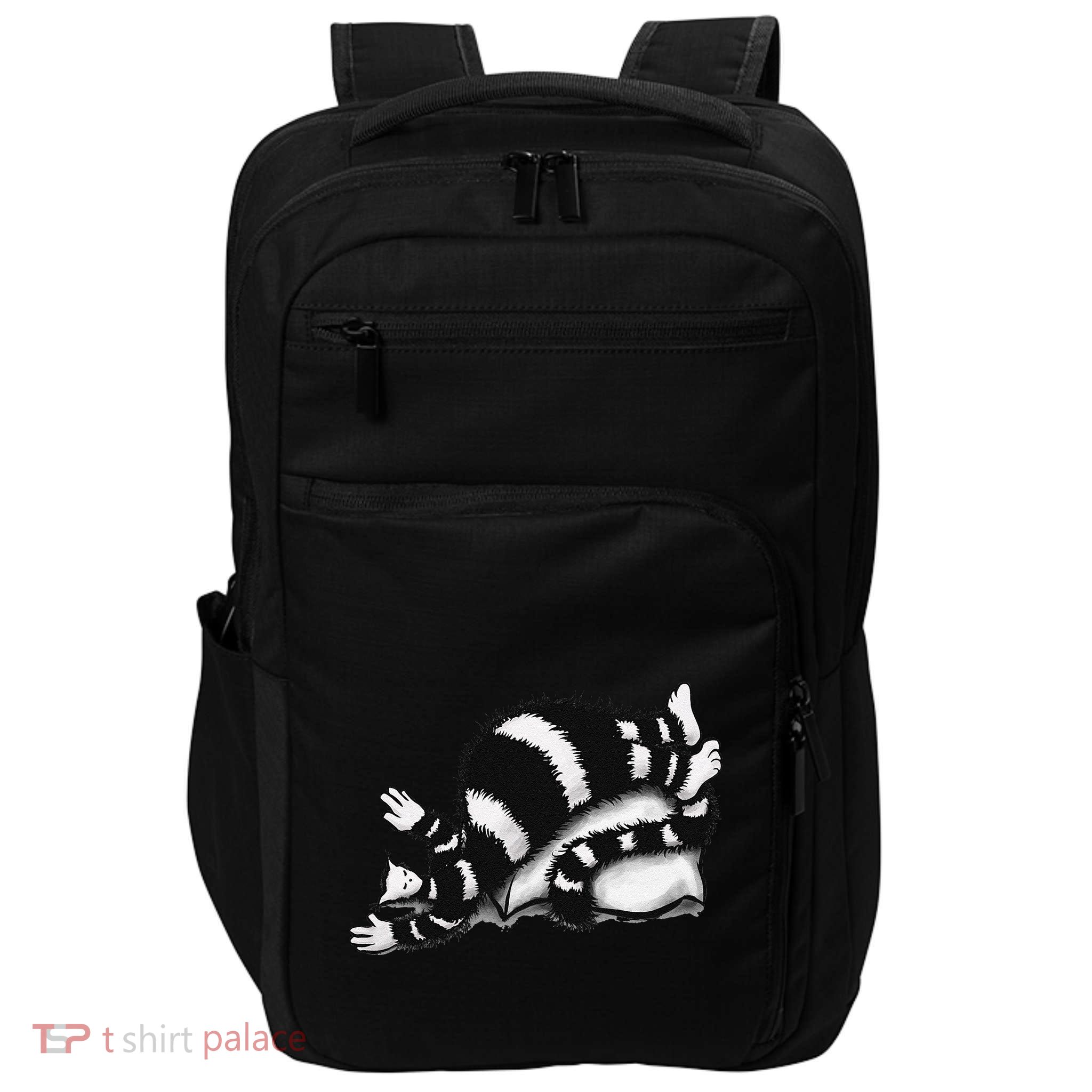 Threadless Boriana Weird Cat Sleeping On Fat Pillow .Png Impact Tech Backpack