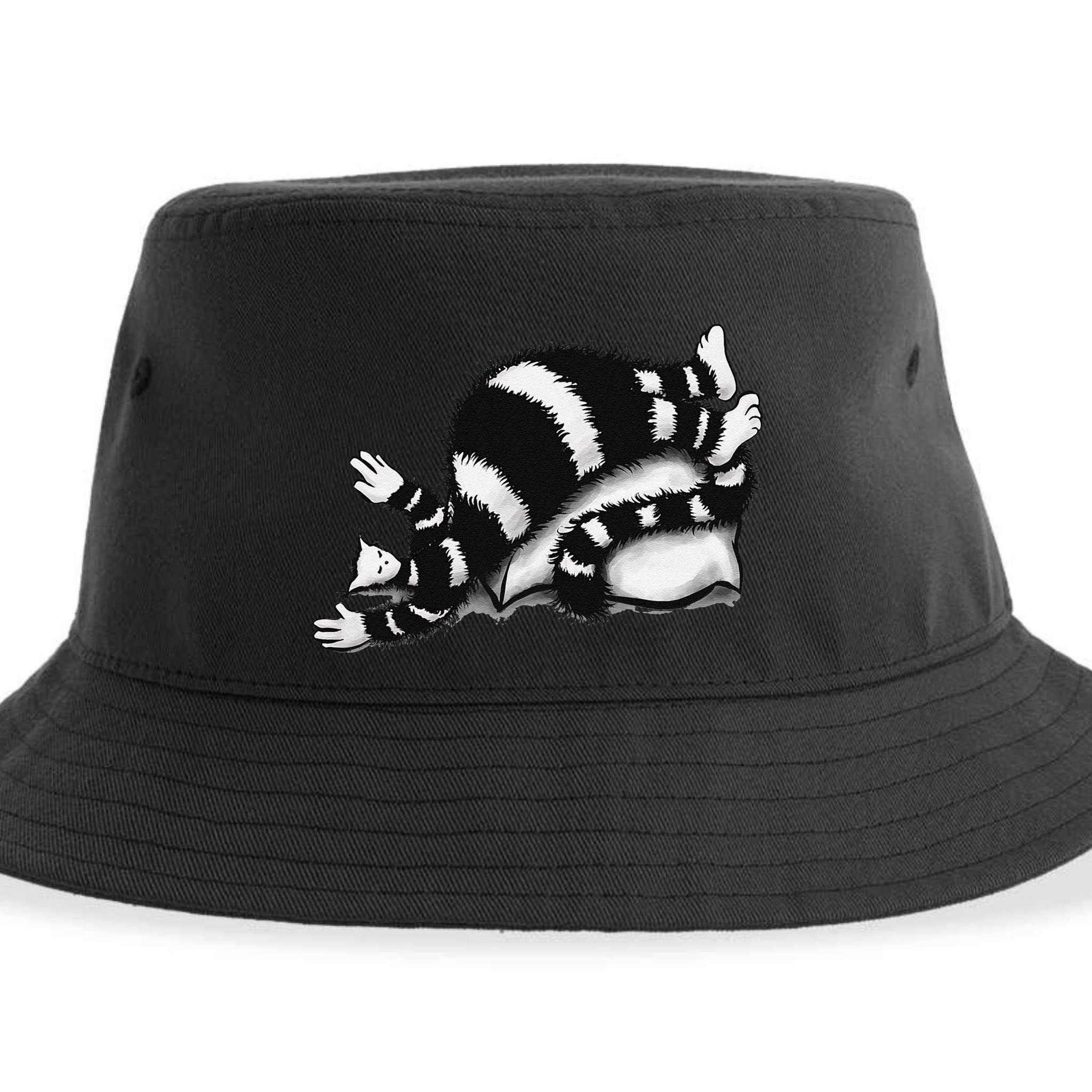 Threadless Boriana Weird Cat Sleeping On Fat Pillow .Png Sustainable Bucket Hat