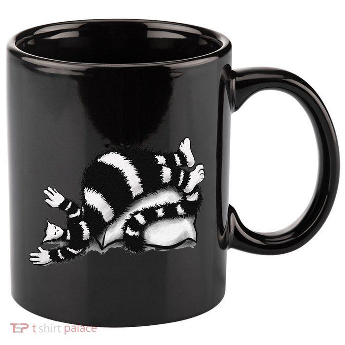 Threadless Boriana Weird Cat Sleeping On Fat Pillow .Png 11oz C Handle Ceramic Mug