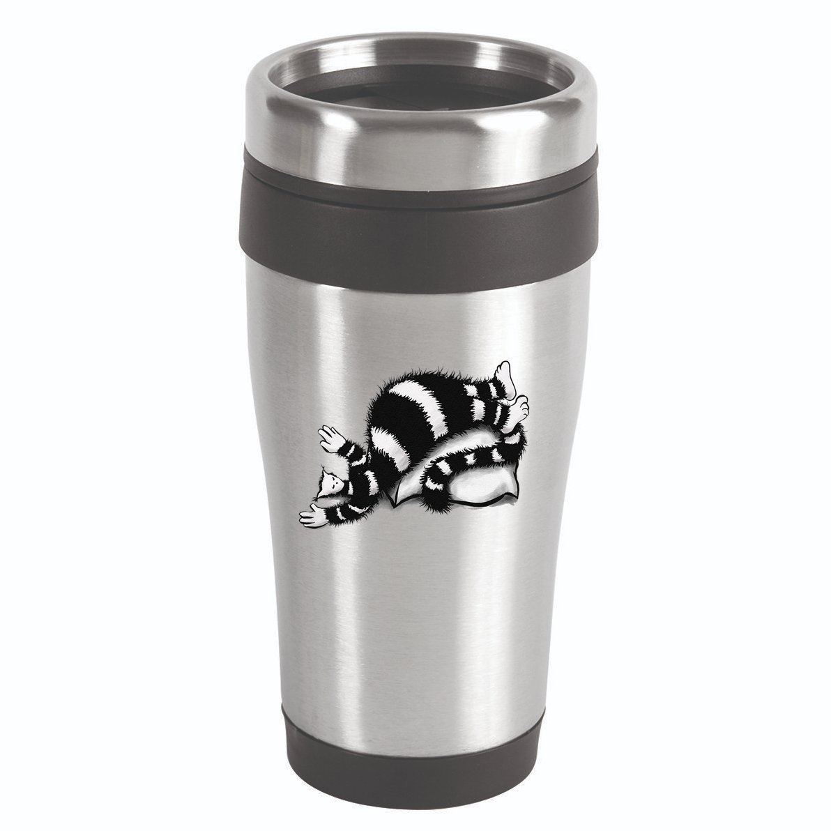 Threadless Boriana Weird Cat Sleeping On Fat Pillow .Png 16oz Travel Tumbler