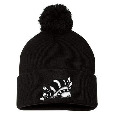 Threadless Boriana Weird Cat Sleeping On Fat Pillow .Png Pom Pom 12in Knit Beanie