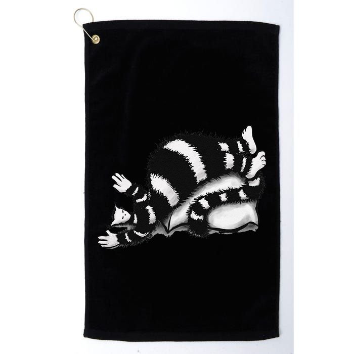Threadless Boriana Weird Cat Sleeping On Fat Pillow .Png Golf Towel