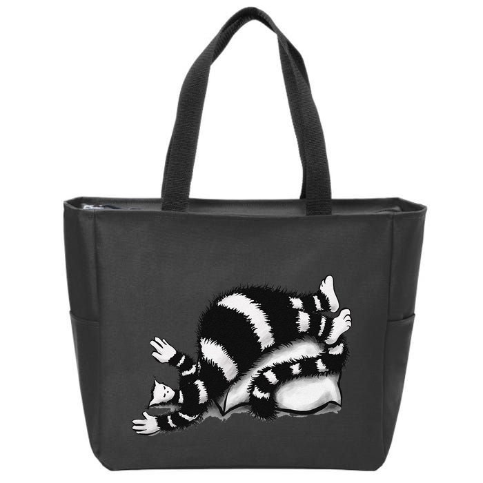 Threadless Boriana Weird Cat Sleeping On Fat Pillow .Png Zip Tote Bag