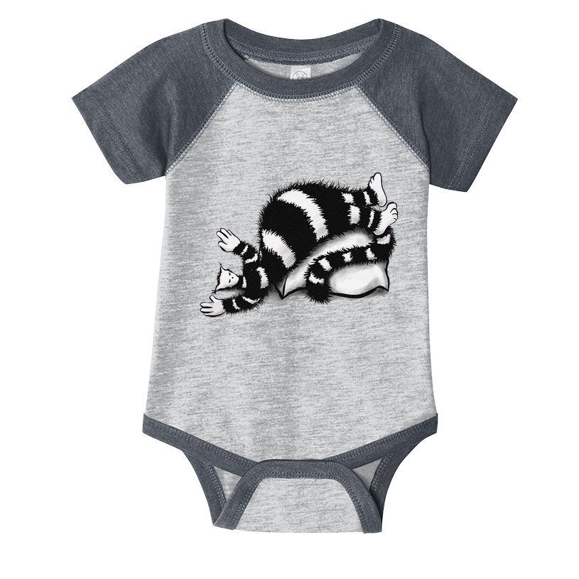 Threadless Boriana Weird Cat Sleeping On Fat Pillow .Png Infant Baby Jersey Bodysuit